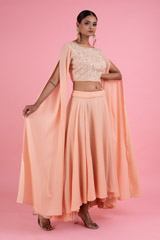 Peach Sequins Top Bottom Set2265 video